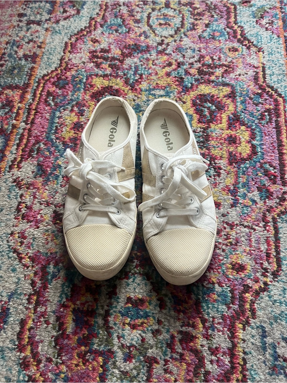 Gola White and Beige Women's Sneakers
